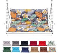 Porch Swing Cushion with Backrest, Waterproof Bench Cushion for Outdoor Furniture, 2-3 Seater Replacement Thickened Swing Cushion with Ties,Patio,Outdoor,Backyard and Garden(#13,120X100CM/47X39IN)