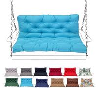 Porch Swing Cushion with Backrest, Waterproof Bench Cushion for Outdoor Furniture, 2-3 Seater Replacement Thickened Swing Cushion with Ties,Patio,Outdoor,Backyard and Garden(#6,100X100CM/39X39IN)