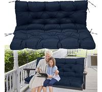 Porch Swing Cushions Bench Cushion 60 inch, Waterproof Glider Cushion for Outdoor Furniture with Backrest, 3 Seater Thickened Swing Cushions for Patio Furniture(Navy Blue 40x60 inch)