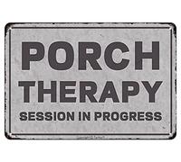Porch Therapy Session In Progress Metal Sign Home Kitchen Farmhouse Retro Art Wall Decor Men Women Funny Giftes Hanging Tin Plaque Retro Metal Tin Sign 8X12 Inches