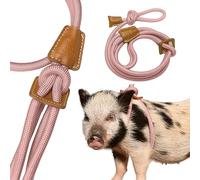 PORCINE Pig Harness Leash - Fully Adjustable, Escape Resistant, Easy Step In Harness - Infinity Style - Durable & Gentle - Small/Medium Pigs - Mauve Pink