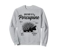 Porcupine Anatomy Funny Animal Vintage Porcupine Lover Sweatshirt