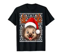 Porcupine Christmas Santa Hat Ugly Sweater Cute Animal Xmas Value Graphic T-Shirt