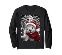 Porcupine Christmas Selfie Full Moon Night Starry Sky Xmas Long Sleeve T-Shirt