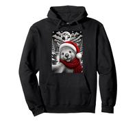 Porcupine Christmas Selfie Full Moon Night Starry Sky Xmas Pullover Hoodie