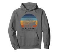 Porcupine Funny Animal Vintage Porcupine Lover Pullover Hoodie