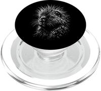 Porcupine Portrait Black and White Animal Lover PopSockets PopGrip for MagSafe