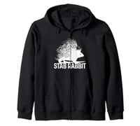Porcupine Stab Rabbit Funny Animal Vintage Porcupine Lover Zip Hoodie