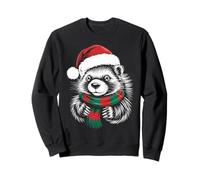 Porcupine Xmas Santa Hat Scarf Christmas Costume Sweatshirt