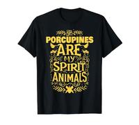 Porcupines are My Spirit Animals Value Graphic T-Shirt, Men, Black, M