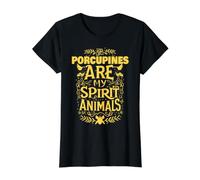 Porcupines are My Spirit Animals Value Graphic T-Shirt, Women, Black, M