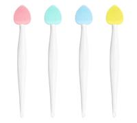 Pore Brush for Nose | 4 Pieces Heart-shaped Silicone Nose Brush | Double Sided Pores Cleaning Brushes | Lip Scrub Nose Exfoliator Brushes for Blackhead Removal Facial Massage