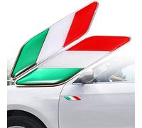 Porfeet Car Badge, 2Pcs 3D Italian Flag Adhesive Car Sticker Badge Waterproof Emblem Styling Decor