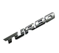 Porfeet Car Badge Sticker, Cool 3D Alloy Metal Letter Turbo Car Motorcycle Emblem Badge Sticker Decal Decor Silver One Size