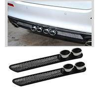 Porfeet Car Decorative Exhaust, 1Pair Universal Car Auto Styling Fake Decorative Vent Grid Exhaust Muffler Pipe Black
