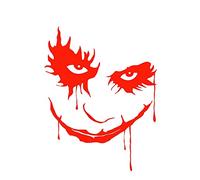 Porfeet Car Sticker, 10x13cm Joker Clown Waterproof Removable Car Styling Window Bumper Sticker Decal Red