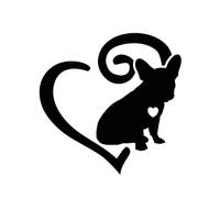 Porfeet Car Sticker, Cartoon French Bulldog Frenchie Love Heart Vinyl Decal Car Auto Adhesive Sticker Black