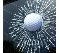 Porfeet Car Sticker, Funny 3D Golf Ball Hit Window Crack Car Windshield Decals Sticker Decoration White