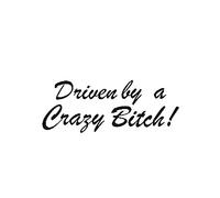 Porfeet Car Sticker, Funny Driven By A Crazy Bitch Car Truck Body Window Decor Reflective Sticker Black