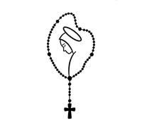Porfeet Car Sticker, Mary Rosary Compact Car Auto Trunk Body Bumper Window Decorative Decals Sticker Black