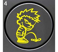Porfeet Car Sticker, Waterproof Funny Naughty Boy Pee Car Rear Windshield Door Tank Lid Sticker Decal Yellow One Size