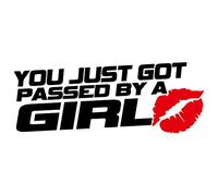 Porfeet Car Sticker, YOU JUST GOT PASSED BY A GIRL Sexy Lip Car Truck Window Bumper Sticker Decor Black