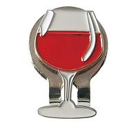 Porfeet Golf Ball Marker with Cap Clip, Wine Glass Golf Ball Aiming Marker with Magnetic Hat Cap Visor Clip Training Aid Red