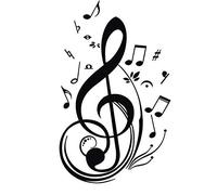 Porfeet Music Notes Sticker, Music Notes Home Decor Sticker Decal Cars Truck Laptop Window Wall Bumper Black