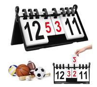 PORFOYO 4-digit sports competition scoreboard, flip sports scoreboard, digit, portable scoreboard, foldable counting board, sports scoreboard, score counter for football, basketball, badminton, table