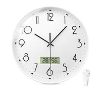 PORFOYO Radio-Controlled Wall Clock, Silent Without Ticking Noise, 30 cm Radio-Controlled Clock, Silent Battery Operated Wall Clock, Silent Without Ticking Noises for Living Room, Kitchen, Bedroom