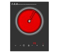 PORFRITOR single burner Electric Cooktop,110V 1800W Electric Stove Top with LED Touch Control,Portable cooktop 9 Power Levels, 4hTimer, Safety Lock,Overheat protection
