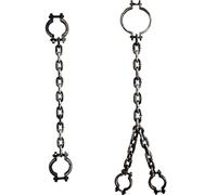 Porgeel 2 Pcs Halloween Chains Plastic Handcuffs with Body Headgear Shackles Chain Realistic Neck Wrist Shackles with Toy Handcuffs for Costume Party Haunted Dress Up Props