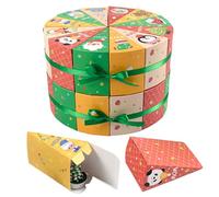 Porgeel 2 Sets DIY Advent Calendar, 24 Christmas Empty Advent Calendar Box to Fill with Green Ribbon, Creative Cardboard Number Countdown Box