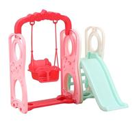 Porgeel 2PCS/Set Doll Swing with Slide Cute Realistic Dollhouse Accessories Funny DIY Miniature Baby Doll Swing Toy Plastic House Accessories Kids Playing