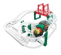 Porgeel 38Pcs/Set Electric Christmas Train Set Multi-Layer Track Christmas Train Sets Battery Operated Plastic for Boys Girls Birthday Holidays