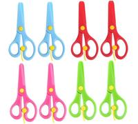 Porgeel 8 Pack Preschool Training Scissors Kids Plastic Playdough Scissors Childrens Toddler Safety Handmade Art Craft Left Handed Training Spring