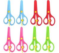 Porgeel 8 Pack Preschool Training Scissors Kids Plastic Playdough Scissors Childrens Toddler Safety Handmade Art Craft Left Handed Training Spring