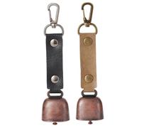 Porgeel Bear Bells for Hiking 2Pcs Vintage Bear Bell Keychain with Magnetic Silencer Anti-Lost Camping Gear for Survival Hiking Fishing Backpack