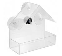 Porgeel Bird Feeder with Camera 1080P Real-Timeviewing Clear Plastic Window Bird Feeder Suction Cup Mounted for Outdoors Indoor