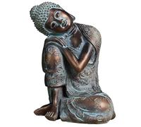 Porgeel Buddha Statue Indoor Resting Buddh Ornaments for the Home Garden 9.5'' Tall Buddha Figurine Resin Sleeping Buddha Statues Feng Shui Meditation Decor 1