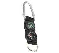 Porgeel Compass Keychain Carabiner with Thermometer, Waterproof Hanging Mini Hiking Compass, Multifunctional Survival Tool for Outdoor Sports Hiking Camping Black