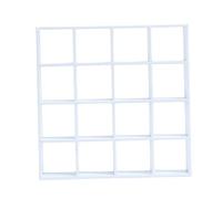 Porgeel Dollhouse Bookshelf Realistic Wooden 1:12 Miniature Bookshelf 16 Grid Mini Display Shelf Wall Rack Stand Dollhouse Furniture for Accessories Decorations White