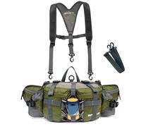 Porgeel Fanny Pack Waist Bag, Waist Pack with Two Water Bottle Holder, Hiking Fanny, Lumbar Backpack for Running Walking DogWalking Travel Cycling