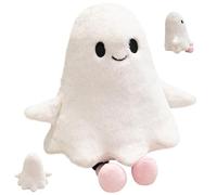 Porgeel Ghost Plush 12 Inch Cute Soft Halloween Plush Smile Ghost Stuffed Animal with Hand and Leg Throw Pillow for Kids Adults