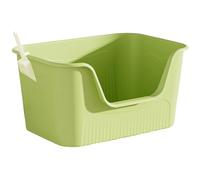 Porgeel High Sided Litter Box, 17x14x9 Anti Splashing Open Top Litter Box with Scoop, Sleek and Simple Practical Plastic Cat for Cat Home or Outdoor Use
