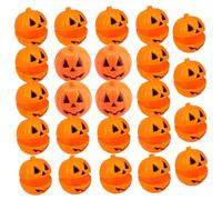 Porgeel Pumpkin Container, 24PCS Plastic Halloween Treat Boxes, Funny Ghost Face Halloween Pumpkin Candy Box, 2.4 Inch Reusable Mini Pumpkins Box for Party Favors Supplies