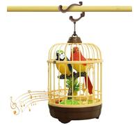 Porgeel Talking Bird Sound & Motion-Activated & Realistic Bird Sounds Device in Cage 3 Chassis Replacements & Battery-Operated Talking Parrot with Moving Beak for Room Desk
