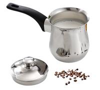 Porgeel Turkish Coffee Pot 180ml Stainless Steel Coffee Pot with Anti-Scalding Handle Easy to Use Arabic with Lid for Milk, Chocolate, Butter, Cheese and