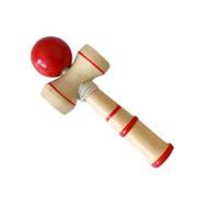 Porgeel Wooden Kendama Blue Ball Cup Toy Classic Japanese Balancing Skill Game Wooden Skill Toy