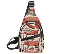 Pork Cow Goose Chicken Duck Rabbit kitch (1) Sling Backpack Crossbody Bag Convertible, Small Diaper Bag Hiking Daypacks